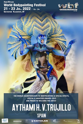 Cartel informativo de la participación de Aythami Vega en el 25 World Bodypainting Festival