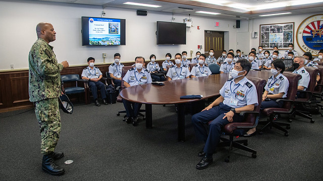 Japan Air Self-Defense Force students learn about Commander, Fleet Activities Sasebo capabilities