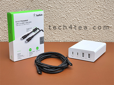 The Belkin BoostCharge USB-C to USB-C cable 100W will allow you to charge any laptop currently in the market, and maximise the Belkin BoostCharge Pro 4-Port 108W GaN Charger (sold separately).