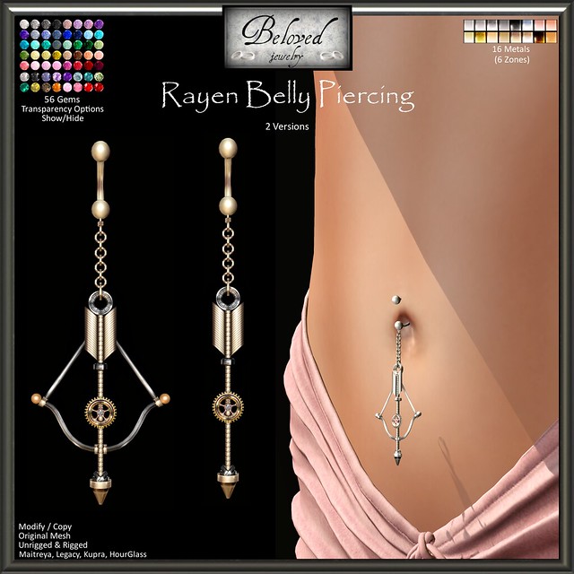 Beloved Jewelry : Rayen Belly Piercing (Texture Change)