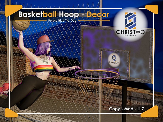 Basketball - Hoop - Purple Blue Tie-Dye - [Chris Two Designs]