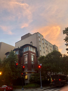 Sunset clouds over 18th and R streets NW, Dupont Circle, Washington, D.C.