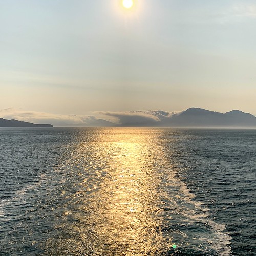 Bay Sunset by kwschaff, alaska holland america msnoordam noordam hal cruising cruise glacier bay national park sunset wake b