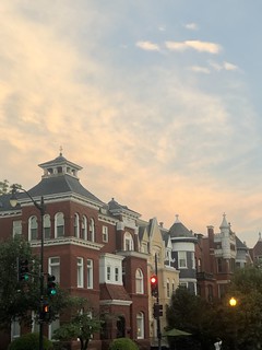 Houses at sunset, 18th and S streets NW, Dupont Circle, Washington, D.C.