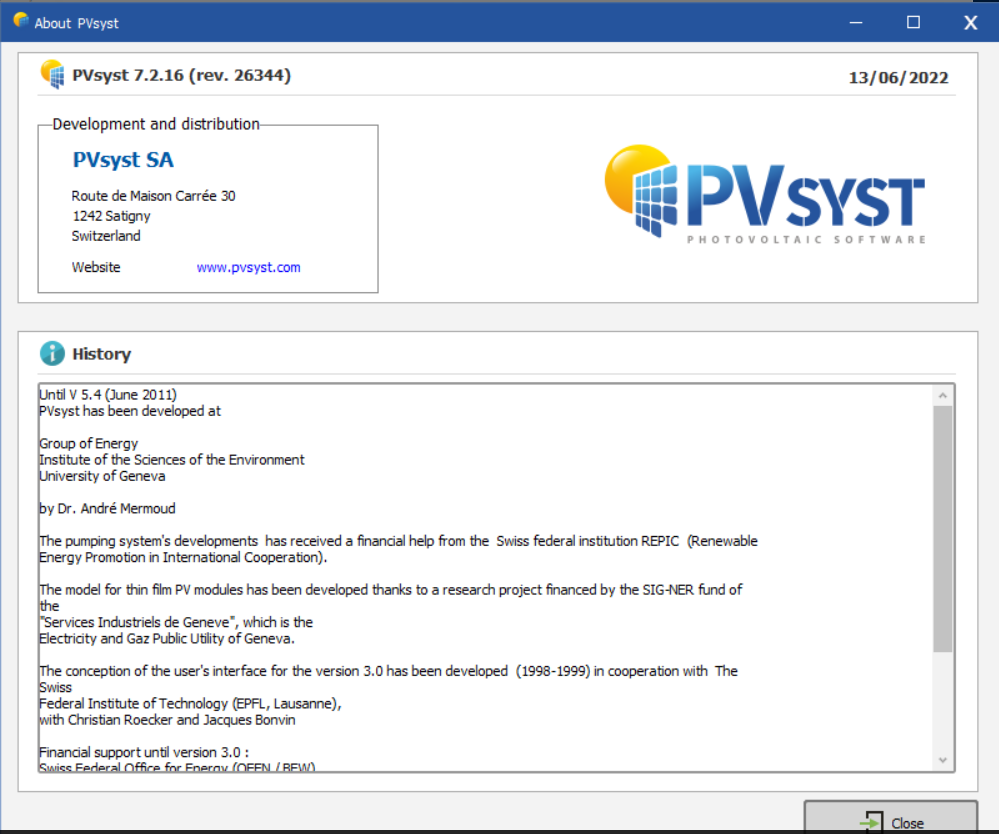 Working with PVsyst 7.2.16