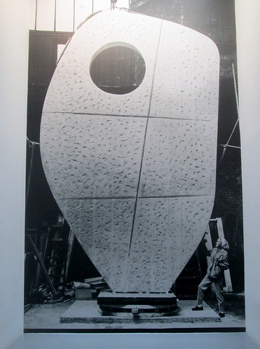 Photo of Barbara Hepworth, Beside a Sculpture of Hers