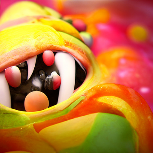 'an airbrush painting of a nightmare creature vivid colors and rendered in Cinema4D' CLIP Guided k-diffusion v5.4