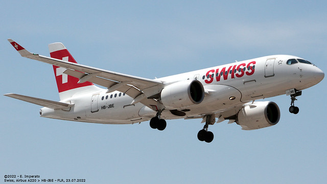 Swiss, Airbus A220 > HB-JBE (FLR/LIRQ - 23.07.2022)