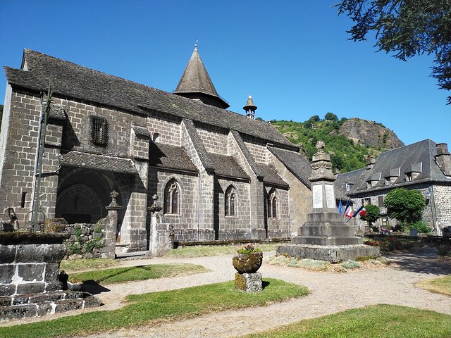 Église gothique St Vincent, XVe siècle, Fontanges, pays de Salers, Cantal, Auvergne-Rhône Alpes.