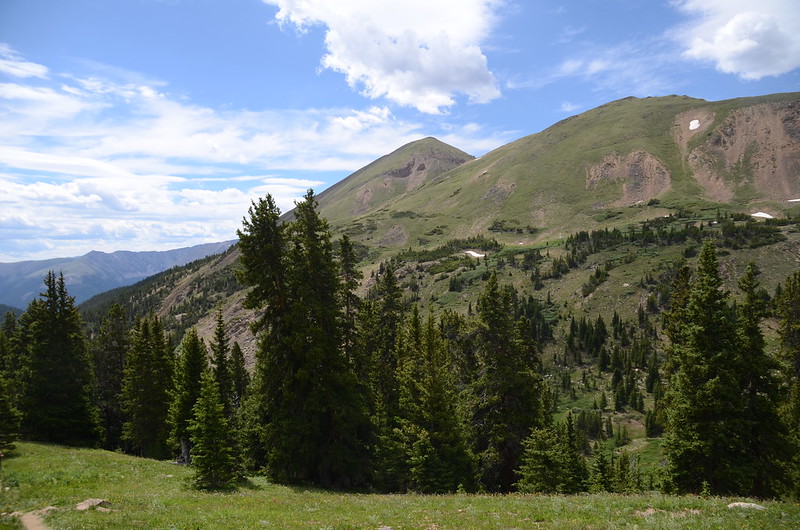 Looking southeast at Mount Bethel (12,705') from Herman Gulch Trail