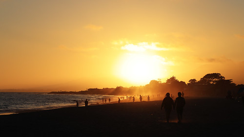 sunset orange sun walk beach sand silhouette wpd22nature