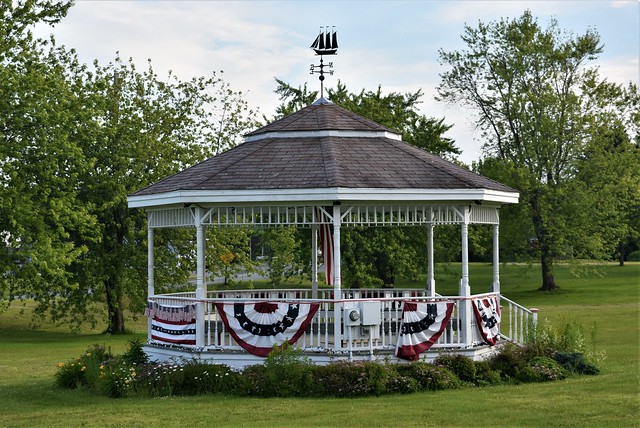 Decorated for the 4th of July @ Sumner Park Gazebo - Sullivan, Maine