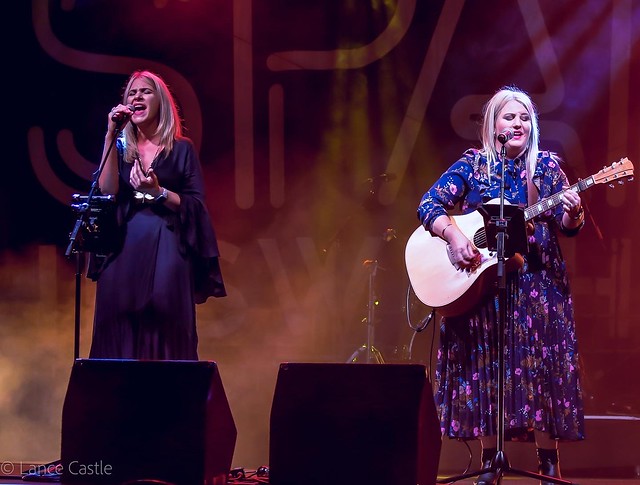 Ipswich local performers Ally and Sarah on stage during Spark Ipswich Festival in July 2022. @allyandsarah_music