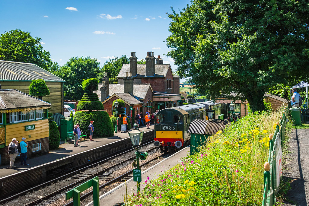 D8059 and D8188 arriving at Ropley.