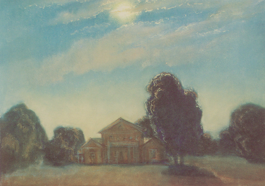Барский дом в Тарханах. 1977. Бумага, пастель