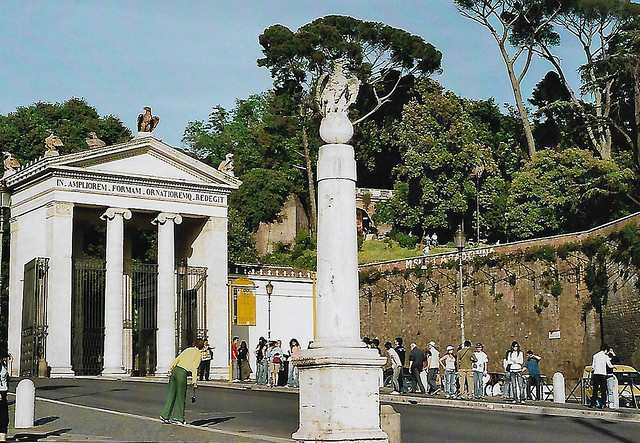Rom, Piazzale Flaminio, Propyläen der Villa Borghese (Entrance of Villa Borghese)