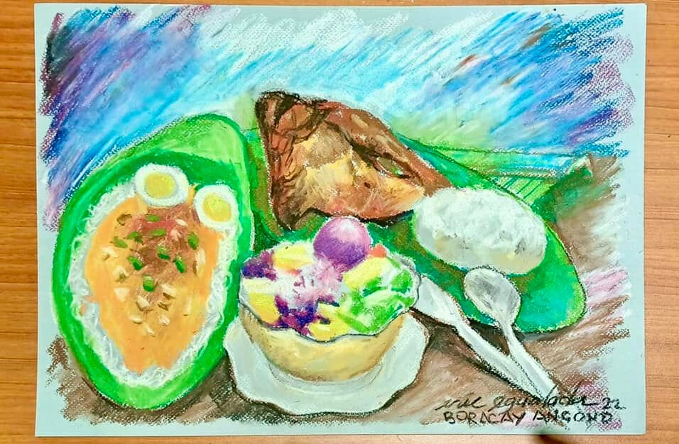 Visual artist holds on-the-spot painting session at Mang Inasal