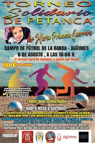 Cartel promocional del Torneo Solidario de Petanca