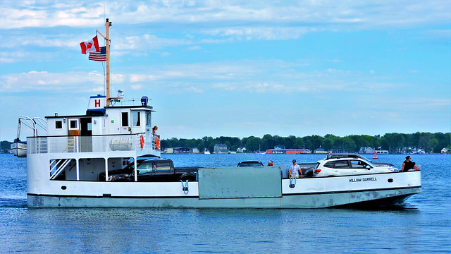 Horne's Ferry, coming into the Wolfe Island Ferry Terminal; Cape Vincent, NY in background