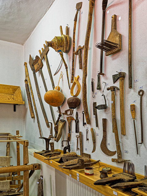 Display of Traditional  Rural Lefkas Tools (Folklore Exhibition - Apollon Village)(Greece) (OM-1 & Olympus 8-25mm f4 Pro Zoom)