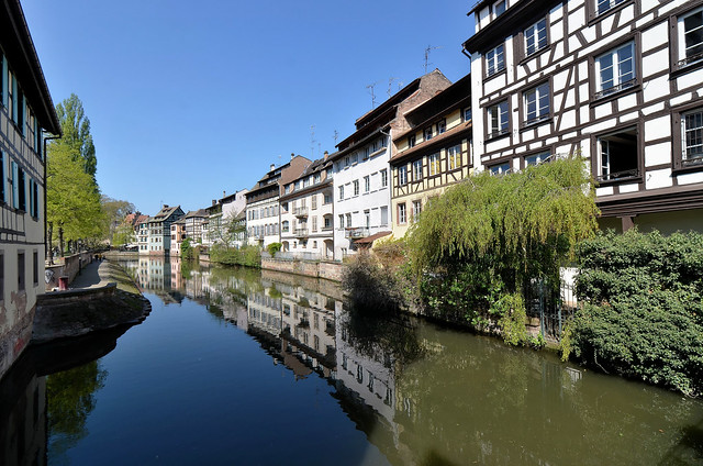 Strasbourg (Bas-Rhin) - Grande Île (centre historique) - Petite France - Vue depuis le Pont du Faisan