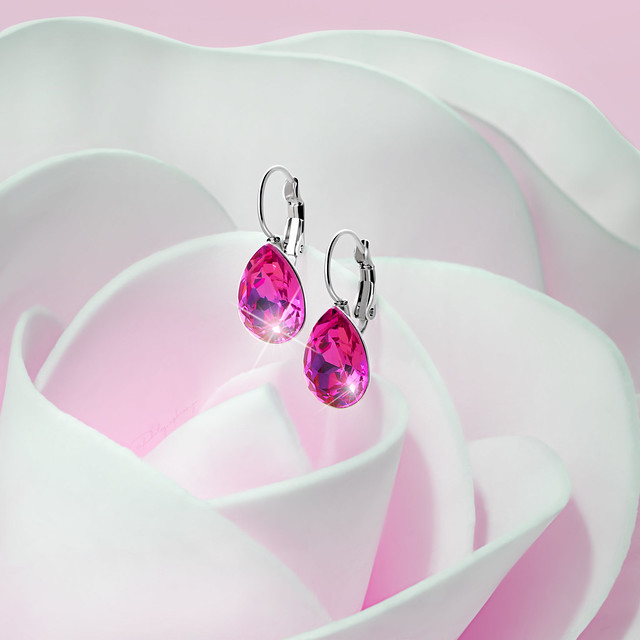 Pink rose Earrings