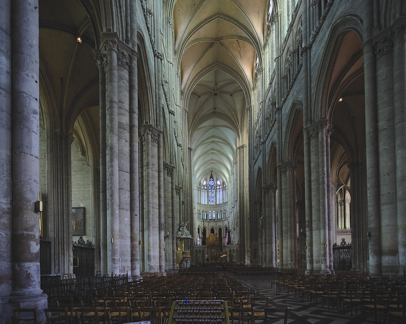 In the nave of Amiens Cathedral