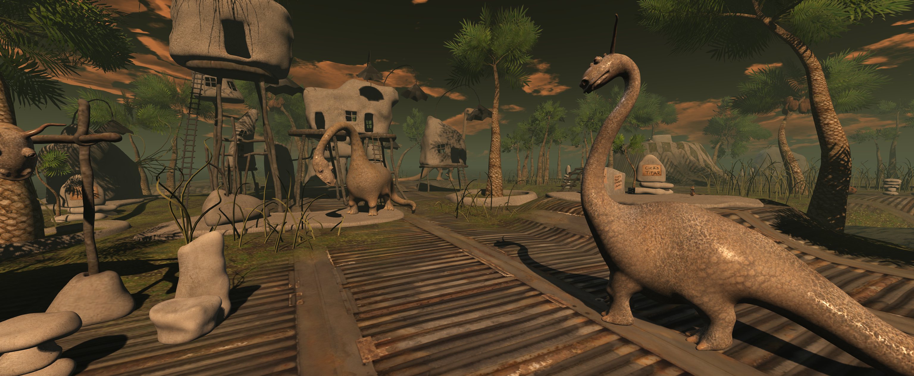 Dinosaurs and Coconuts in Second Life