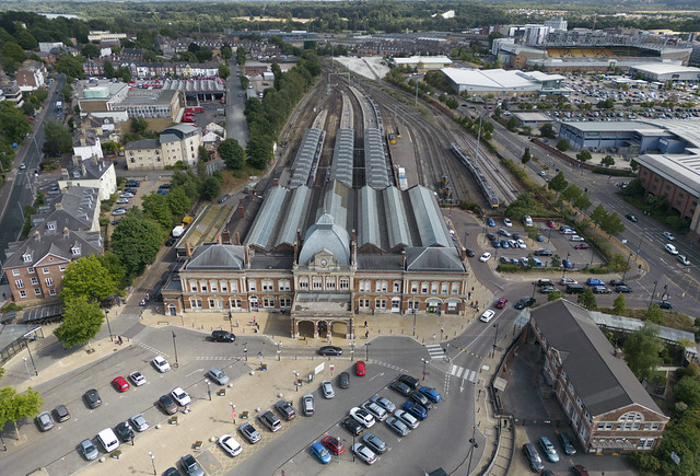 Norwich Railway Station aerial image
