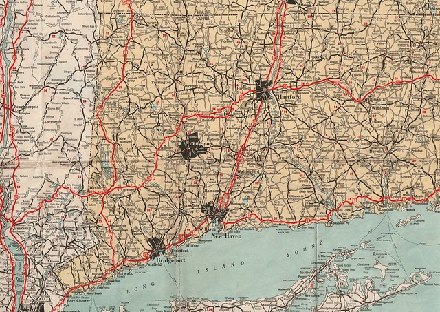 1932 Texaco Road Map of New England