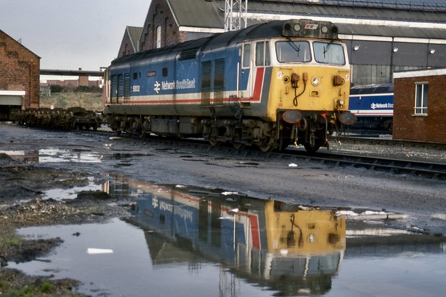 Reflections of 'Courageous' - my second favourite 'Vac' 50032 rests at Old Oak Common towards the end of its life