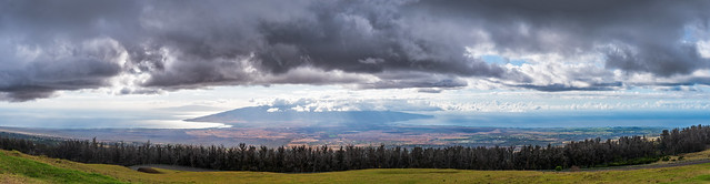Under the clouds Panorama of West Maui from the road to Haleakala Volcano (Maui, Hawaii) (HDR Panorama)