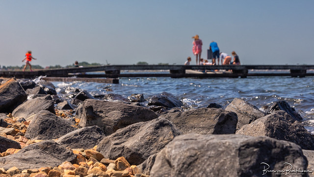 Rocks and jetty, on a nice summer day