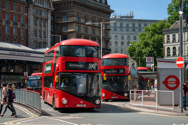 'Borismaster' buses at Victoria, May 2022