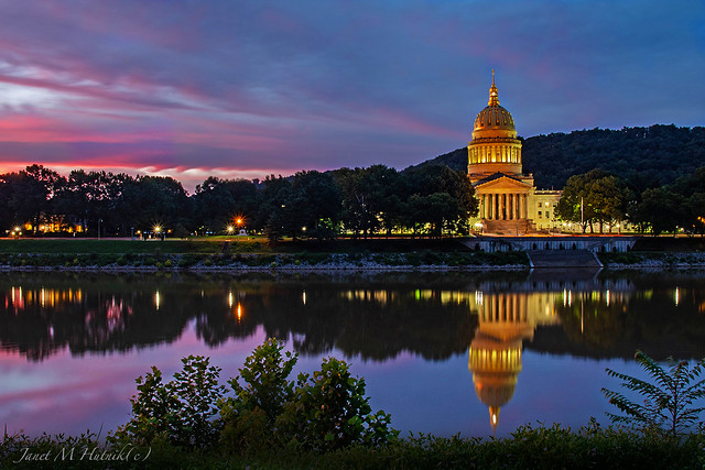 WV State Capitol at Night