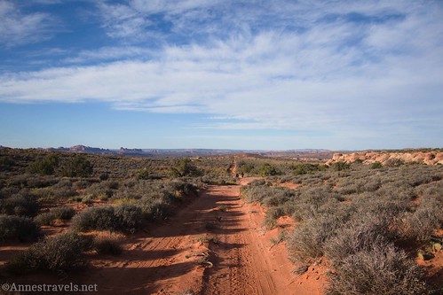 The 4x4 portion of the Winter Camp Ridge Road en route to Covert Arch, Arches National Park Utah