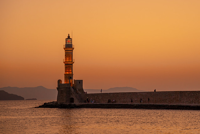 the lighthouse at dusk