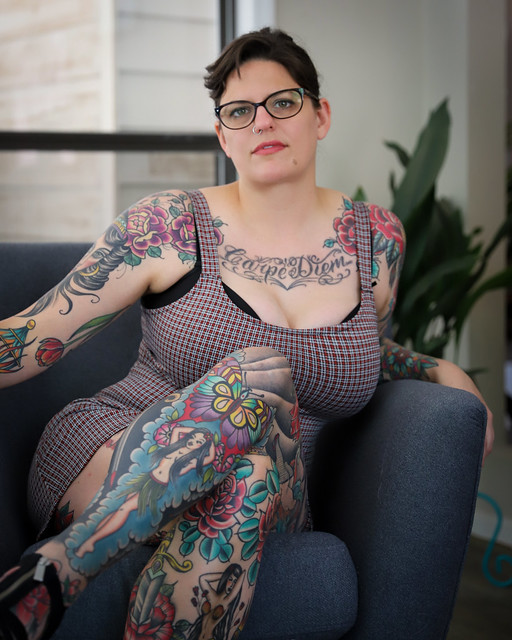 Heavily Tattooed Woman