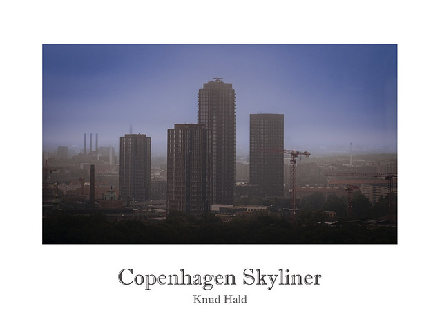 View from Copenhagen Skyliner on a rain-swept day, The Carlsberg Towers