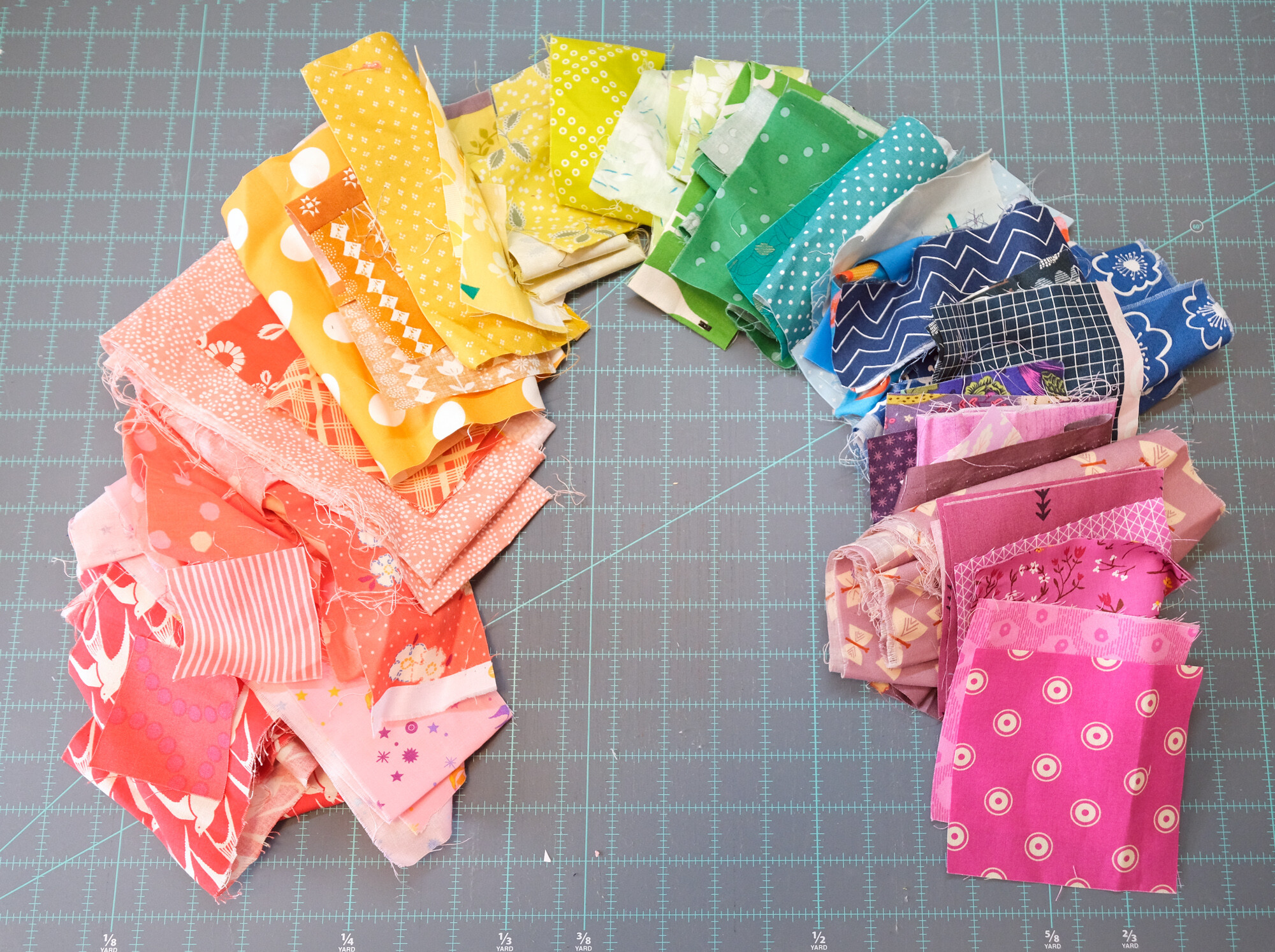 Making a Rainbow Scrap Quilt - Kitchen Table Quilting
