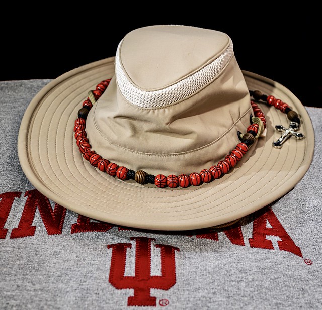 Banner hat with basketball rosary