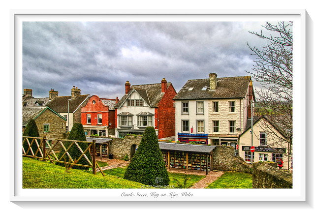 Castle Street from Hay Castle, Hay-on-Wye, Powys, Wales UK