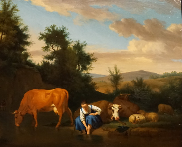 Andrian van de Velde (attr.), Bétail et moutons avec une Bergère