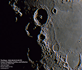The Moon - 2022-08-03 01:00 UTC - Craters Theophilus, Cyrillus and Catharina