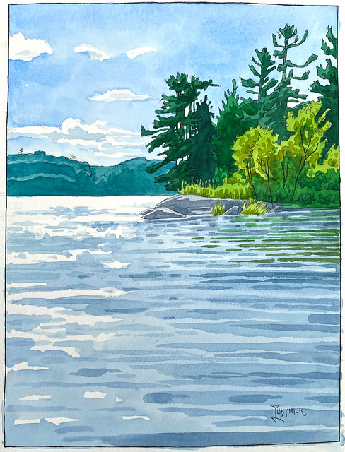 Grand Lac Rond summer shoreline