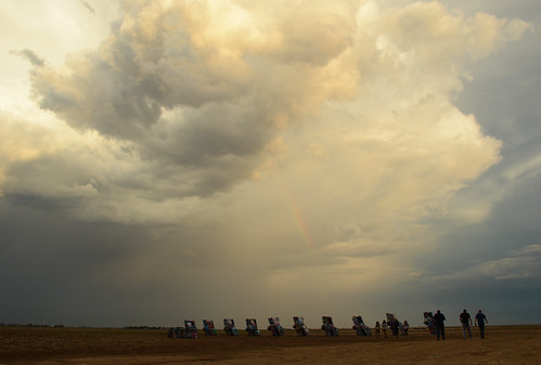 Rainbow over the Cadillac Ranch by radargeek, Storms were forecast, but with limited days one decides to get out or miss out.  While the east side