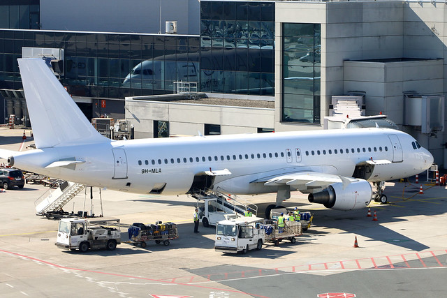 Eurowings A320 9H-MLA parked at FRA/EDDF