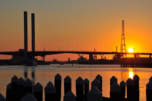 docas pôrdosol sunset melbourne silhuetas silhouettes bridge ponte antena