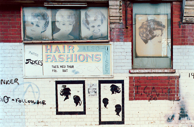 Hair Fashions, Fordham St, Whitechapel, Tower Hamlets, 1986-8,, 1986-8, 88e7-73