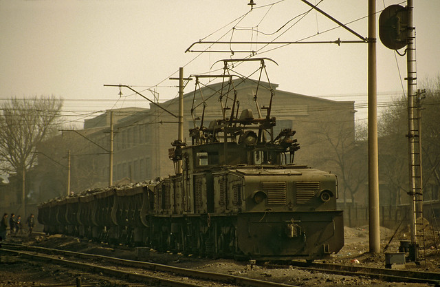 Electric No 3978 shunting in Fuxin, Liaoning province, People's Republic of China, 28th February, 2002.